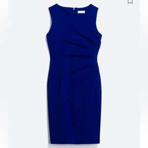 Size 6 Calvin Klein Blue Dress with Sunburst type pattern